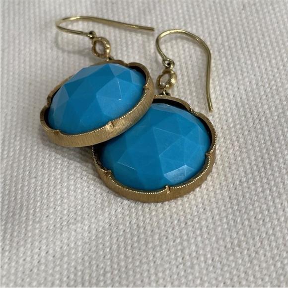 Irene Neuwirth Large Turquoise And Diamond Drop Earrings In 18k Gold - Picture 6 of 16